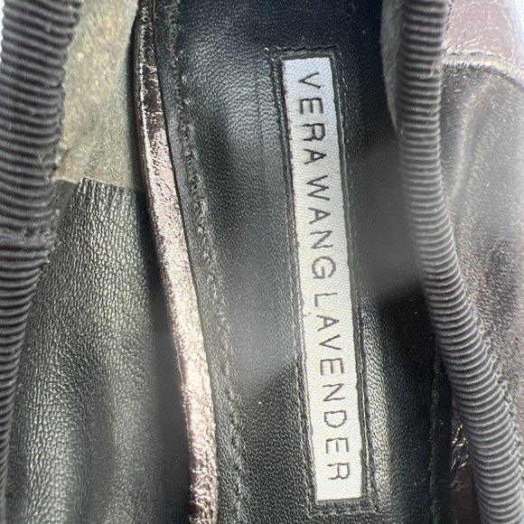 Vera Wang Lavender Vero Cuoio Ballet Flats Black Leather Jewled S 7M - Picture 2 of 7